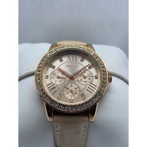Relic ZR15907 Women Beige Leather Analog Dial Quartz Genuine Wrist Watch ZZ214